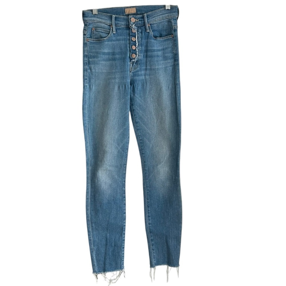 MOTHER The Fly Cut Stunner Ankle Fray Jean - Light Wash Denim - Size 24 - Picture 5 of 13